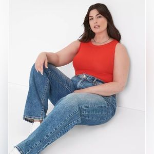 NWT Lane Bryant Fitted High Neck Rib Knit Tank, Size 18/20